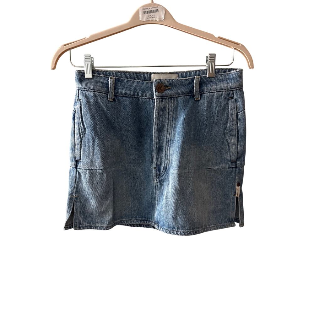 NEW NWT Vanguard Sz 26 2 one teaspoon mini skirt side slit light wash blue - Picture 1 of 4